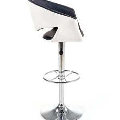 Garnero Arredamenti Sgabelli-Sgabello alto regolabile moderno in ecopelle nero bianco Daisy