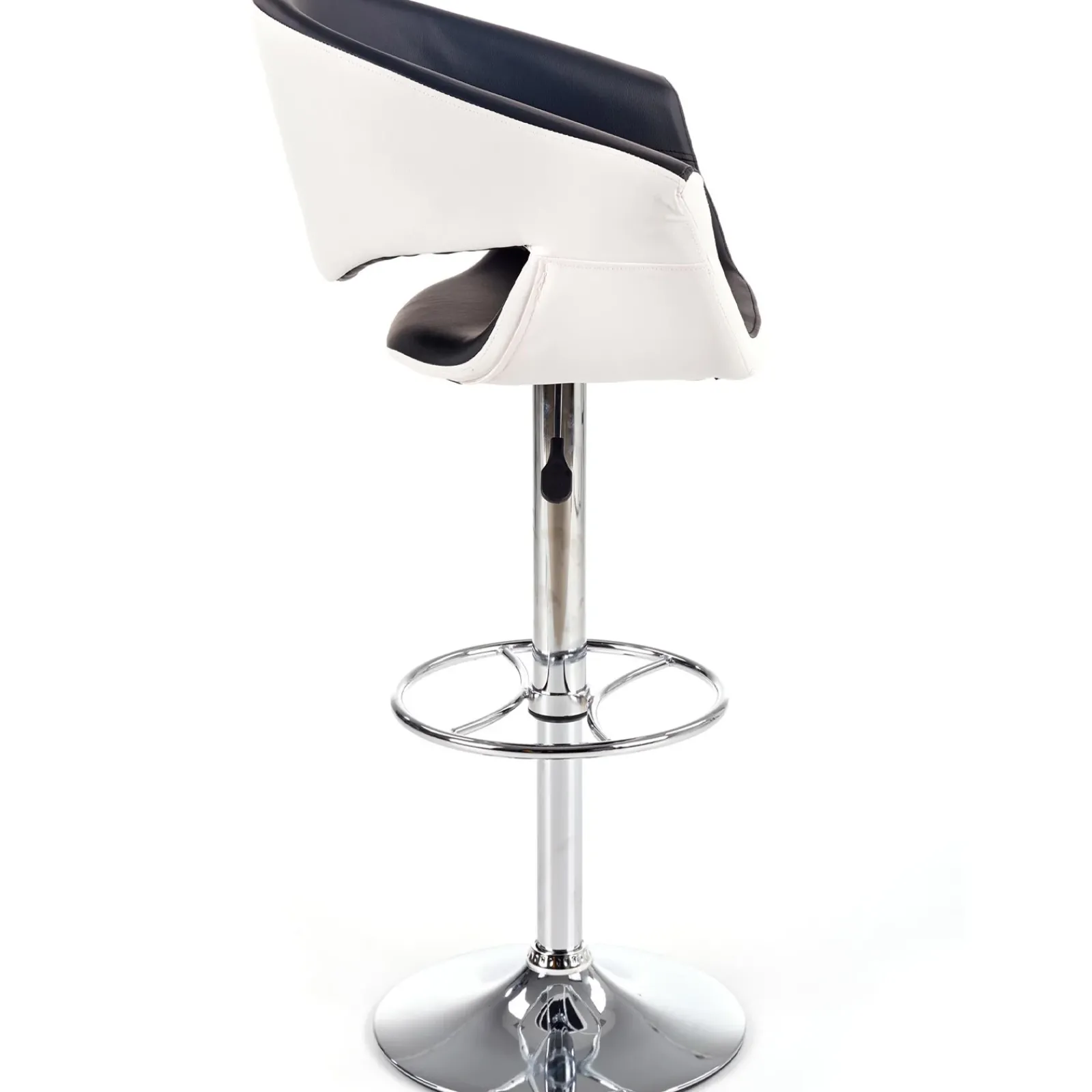 Garnero Arredamenti Sgabelli-Sgabello alto regolabile moderno in ecopelle nero bianco Daisy