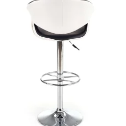 Garnero Arredamenti Sgabelli-Sgabello alto regolabile moderno in ecopelle nero bianco Daisy