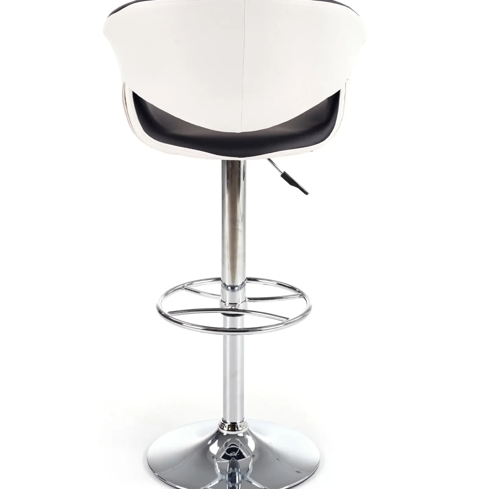 Garnero Arredamenti Sgabelli-Sgabello alto regolabile moderno in ecopelle nero bianco Daisy