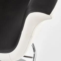 Garnero Arredamenti Sgabelli-Sgabello alto regolabile moderno in ecopelle nero bianco Daisy