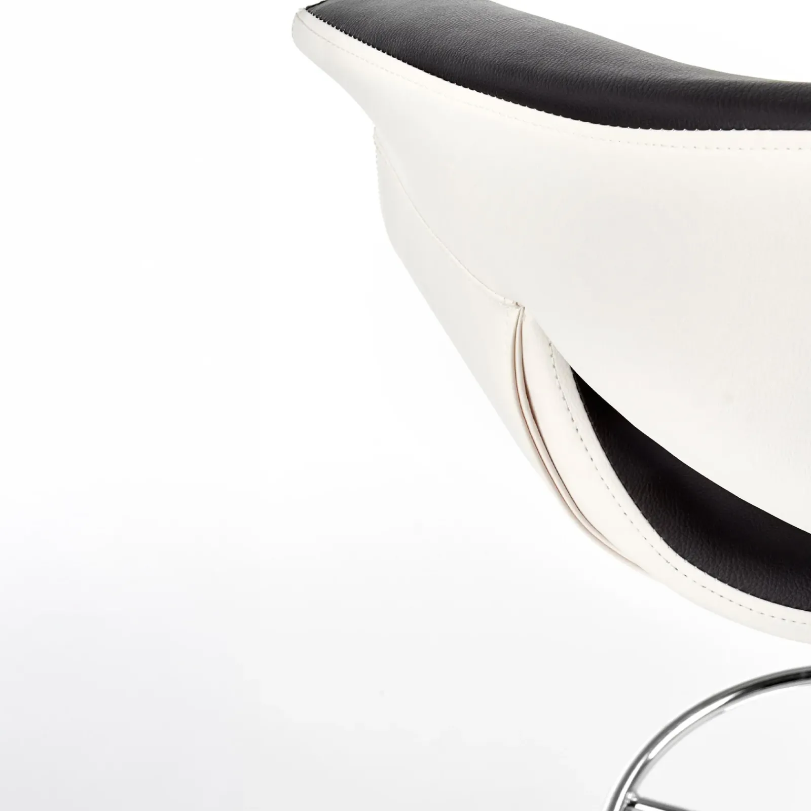 Garnero Arredamenti Sgabelli-Sgabello alto regolabile moderno in ecopelle nero bianco Daisy