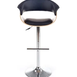 Garnero Arredamenti Sgabelli-Sgabello alto regolabile in ecopelle nero rovere Lucy