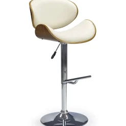 Garnero Arredamenti Sgabelli-Sgabello alto regolabile in ecopelle rovere panna Maggie Bianco