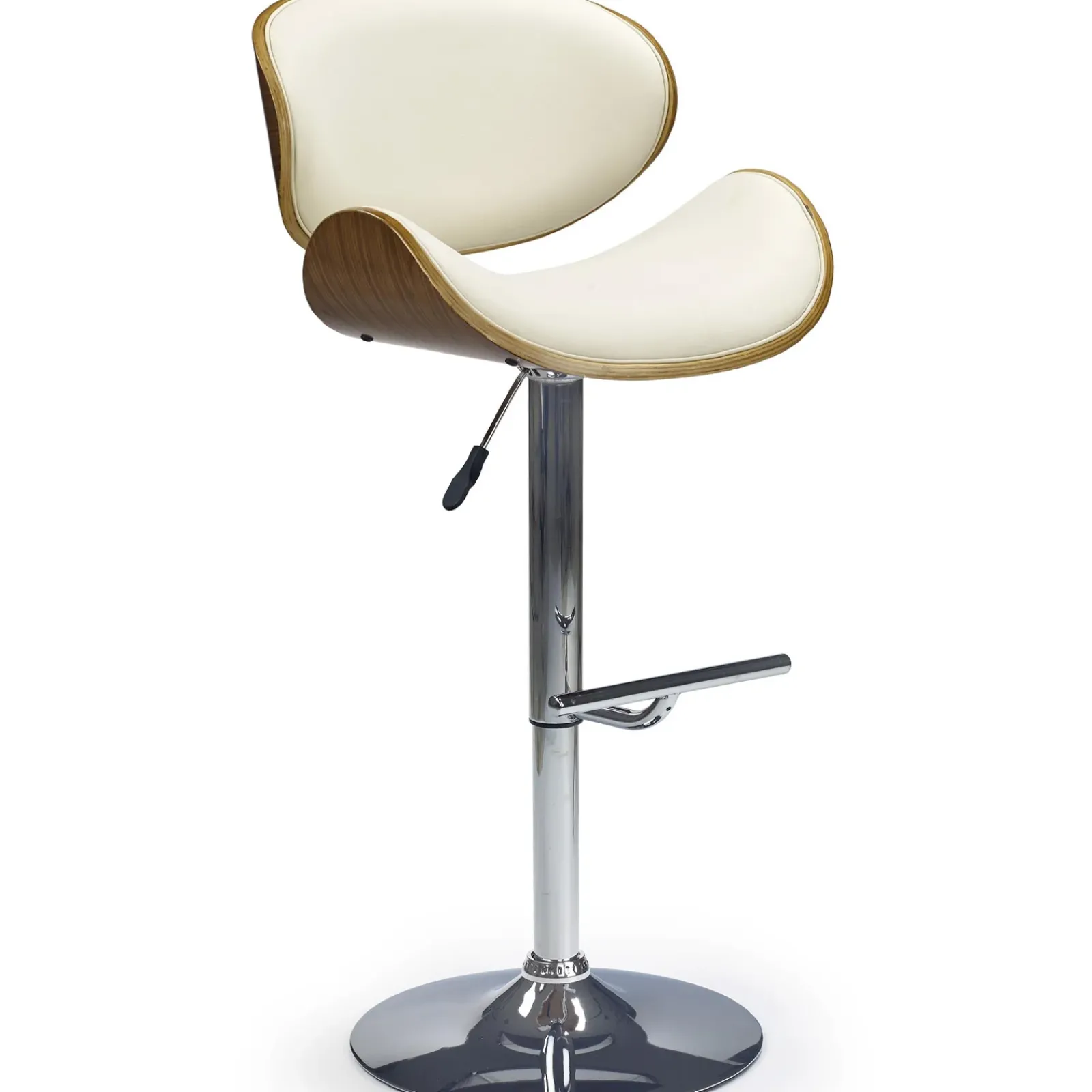 Garnero Arredamenti Sgabelli-Sgabello alto regolabile in ecopelle rovere panna Maggie Bianco