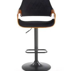 Garnero Arredamenti Sgabelli-Sgabello alto regolabile in velluto nero rovere Wiston