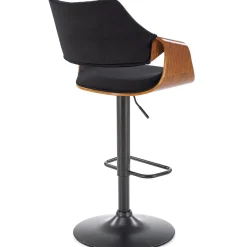 Garnero Arredamenti Sgabelli-Sgabello alto regolabile in velluto nero rovere Wiston