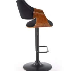 Garnero Arredamenti Sgabelli-Sgabello alto regolabile in velluto nero rovere Wiston