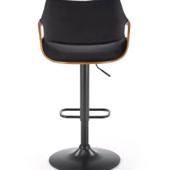 Garnero Arredamenti Sgabelli-Sgabello alto regolabile in velluto nero rovere Wiston