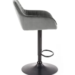 Garnero Arredamenti Sgabelli-Sgabello alto regolabile con braccioli in velluto nero Arsel Grigio