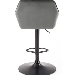 Garnero Arredamenti Sgabelli-Sgabello alto regolabile con braccioli in velluto nero Arsel Grigio