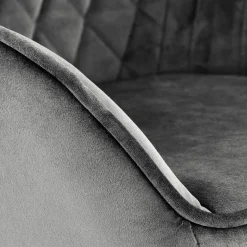 Garnero Arredamenti Sgabelli-Sgabello alto regolabile con braccioli in velluto nero Arsel Grigio