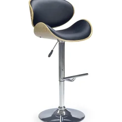 Garnero Arredamenti Sgabelli-Sgabello alto regolabile in ecopelle rovere Maggie Nero