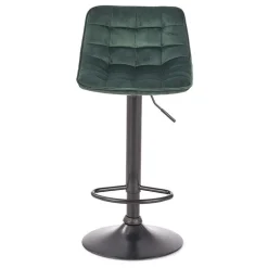 Garnero Arredamenti Sgabelli-Sgabello imbottito regolabile in velluto nero Fost Verde