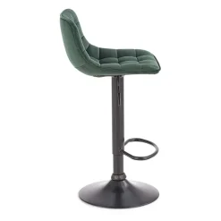 Garnero Arredamenti Sgabelli-Sgabello imbottito regolabile in velluto nero Fost Verde