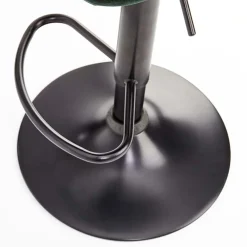 Garnero Arredamenti Sgabelli-Sgabello imbottito regolabile in velluto nero Fost Verde