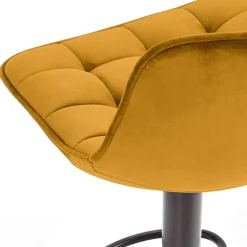 Garnero Arredamenti Sgabelli-Sgabello imbottito regolabile in velluto senape nero Fost Giallo