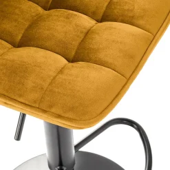 Garnero Arredamenti Sgabelli-Sgabello imbottito regolabile in velluto senape nero Fost Giallo