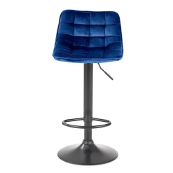 Garnero Arredamenti Sgabelli-Sgabello imbottito regolabile in velluto nero Fost Blu