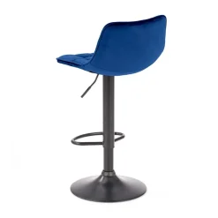 Garnero Arredamenti Sgabelli-Sgabello imbottito regolabile in velluto nero Fost Blu