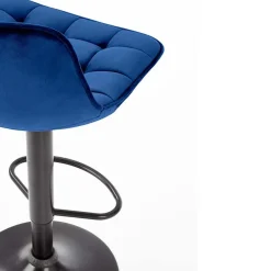 Garnero Arredamenti Sgabelli-Sgabello imbottito regolabile in velluto nero Fost Blu