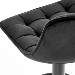 Garnero Arredamenti Sgabelli-Sgabello imbottito regolabile in velluto Fost Nero