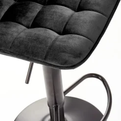 Garnero Arredamenti Sgabelli-Sgabello imbottito regolabile in velluto Fost Nero