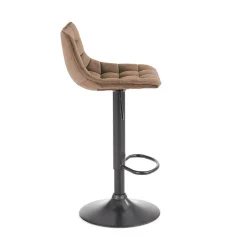 Garnero Arredamenti Sgabelli-Sgabello imbottito regolabile in velluto nero Fost Beige