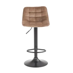 Garnero Arredamenti Sgabelli-Sgabello imbottito regolabile in velluto nero Fost Beige