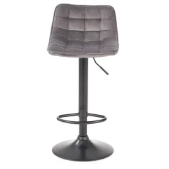 Garnero Arredamenti Sgabelli-Sgabello imbottito regolabile in velluto grigio nero Fost