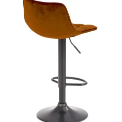 Garnero Arredamenti Sgabelli-Sgabello imbottito regolabile in velluto terracotta nero Fost Arancio