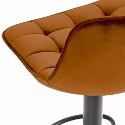 Garnero Arredamenti Sgabelli-Sgabello imbottito regolabile in velluto terracotta nero Fost Arancio