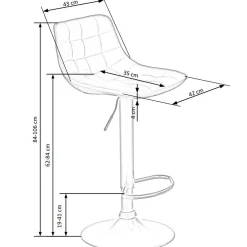 Garnero Arredamenti Sgabelli-Sgabello imbottito regolabile in velluto terracotta nero Fost Arancio