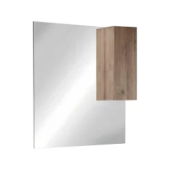 Garnero Arredamenti Specchio Per Bagno|Specchi-Specchiera bagno con led e pensile 80x110cm rovere Alvarez Noce