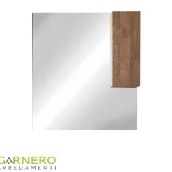 Garnero Arredamenti Specchio Per Bagno|Specchi-Specchiera 120x110cm bagno con led e pensile rovere Alvarez Noce