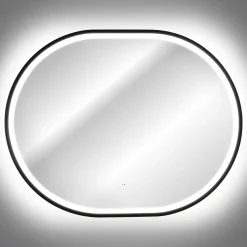 Garnero Arredamenti Specchi|Specchi-Specchio da parete con led 70x90cm Glossy 3 Nero