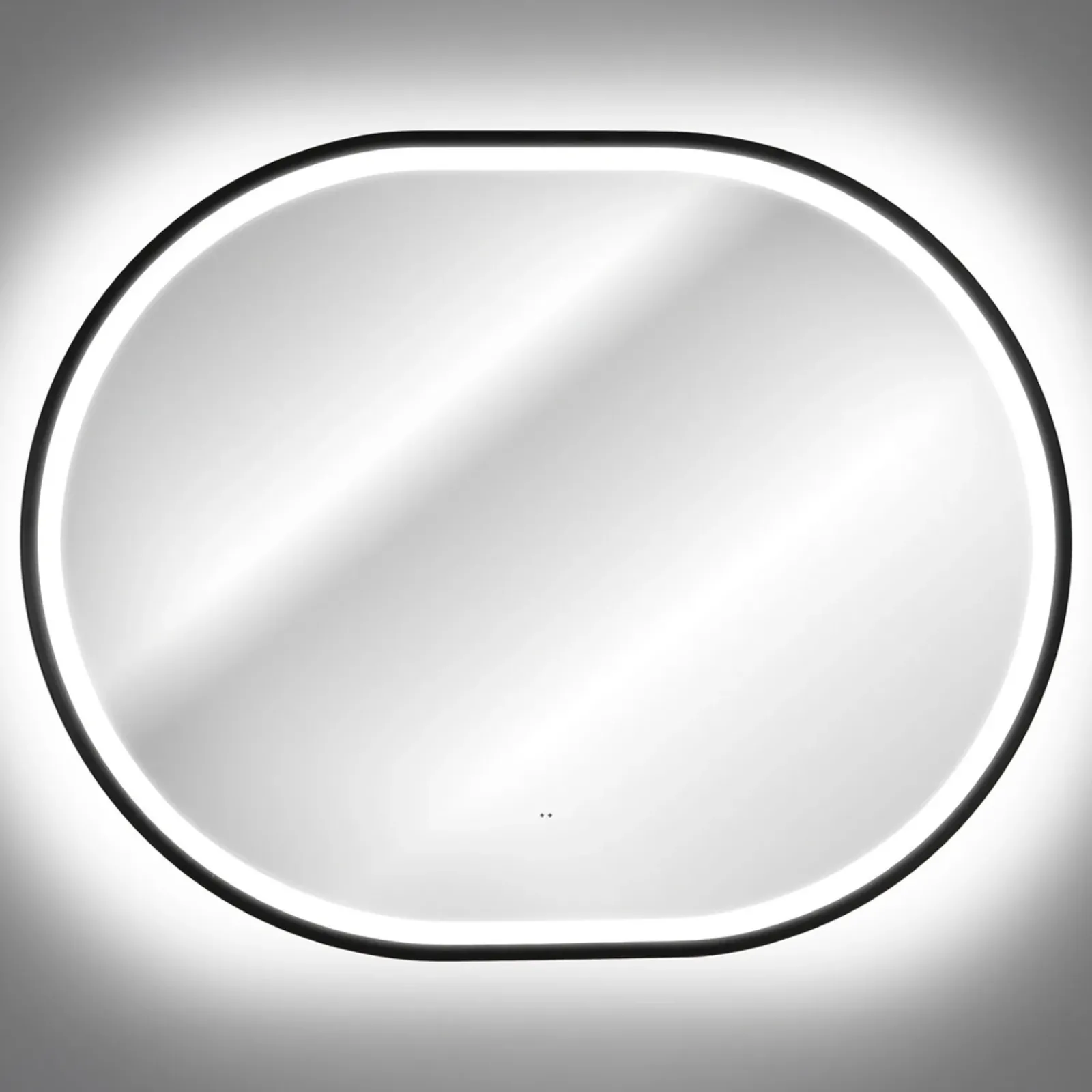 Garnero Arredamenti Specchi|Specchi-Specchio da parete con led 70x90cm Glossy 3 Nero