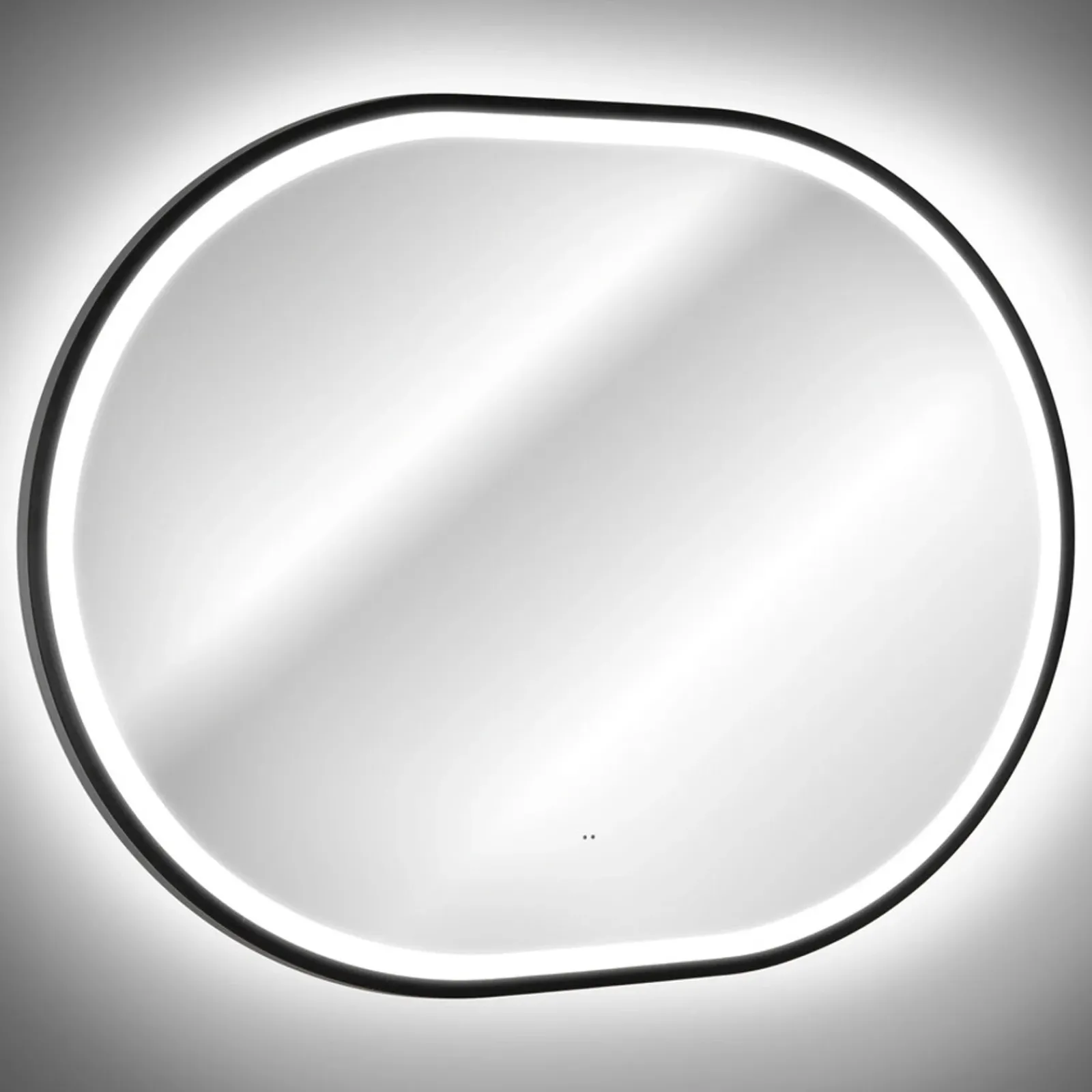 Garnero Arredamenti Specchi|Specchi-Specchio da parete con led 70x90cm Glossy 3 Nero