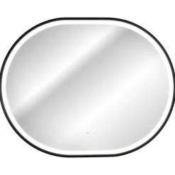 Garnero Arredamenti Specchi|Specchi-Specchio da parete con led 70x90cm Glossy 3 Nero