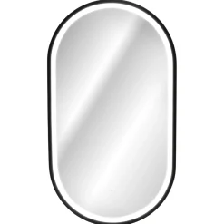 Garnero Arredamenti Specchio Per Bagno|Specchi-Specchio da parete con led 50x90cm Glossy 2 Nero