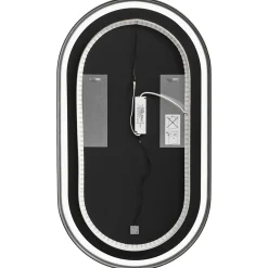 Garnero Arredamenti Specchio Per Bagno|Specchi-Specchio da parete con led 50x90cm Glossy 2 Nero