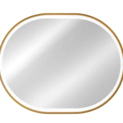 Garnero Arredamenti Specchio Per Bagno|Specchi-Specchio da parete con led 70x90cm dorato Glossy 3 Oro