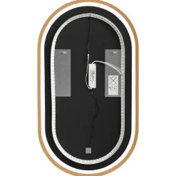 Garnero Arredamenti Specchio Per Bagno|Specchi-Specchio da parete retroilluminato 50x90cm dorato Glossy Oro