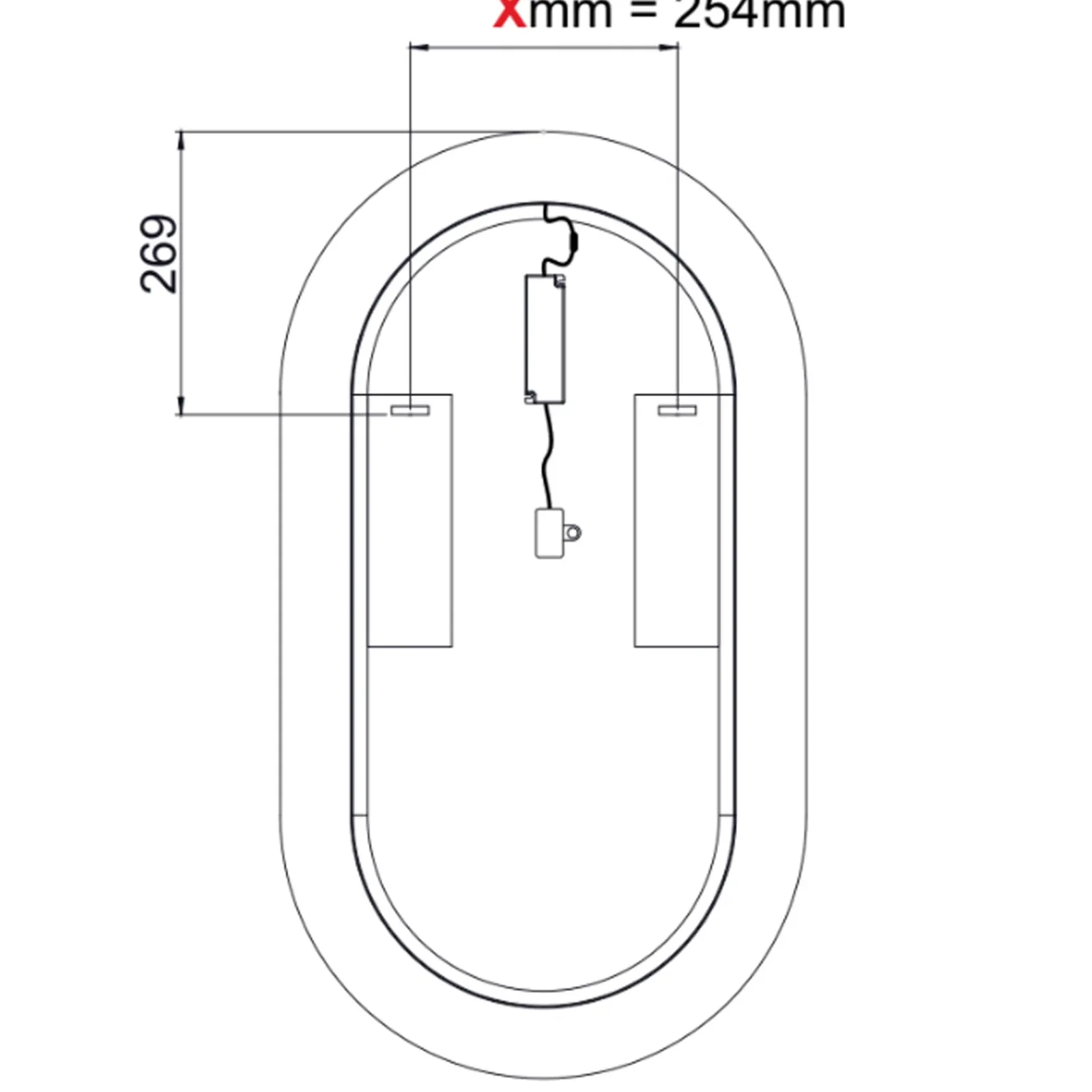 Garnero Arredamenti Specchio Per Bagno|Specchi-Specchio da parete retroilluminato 50x90cm dorato Glossy Oro