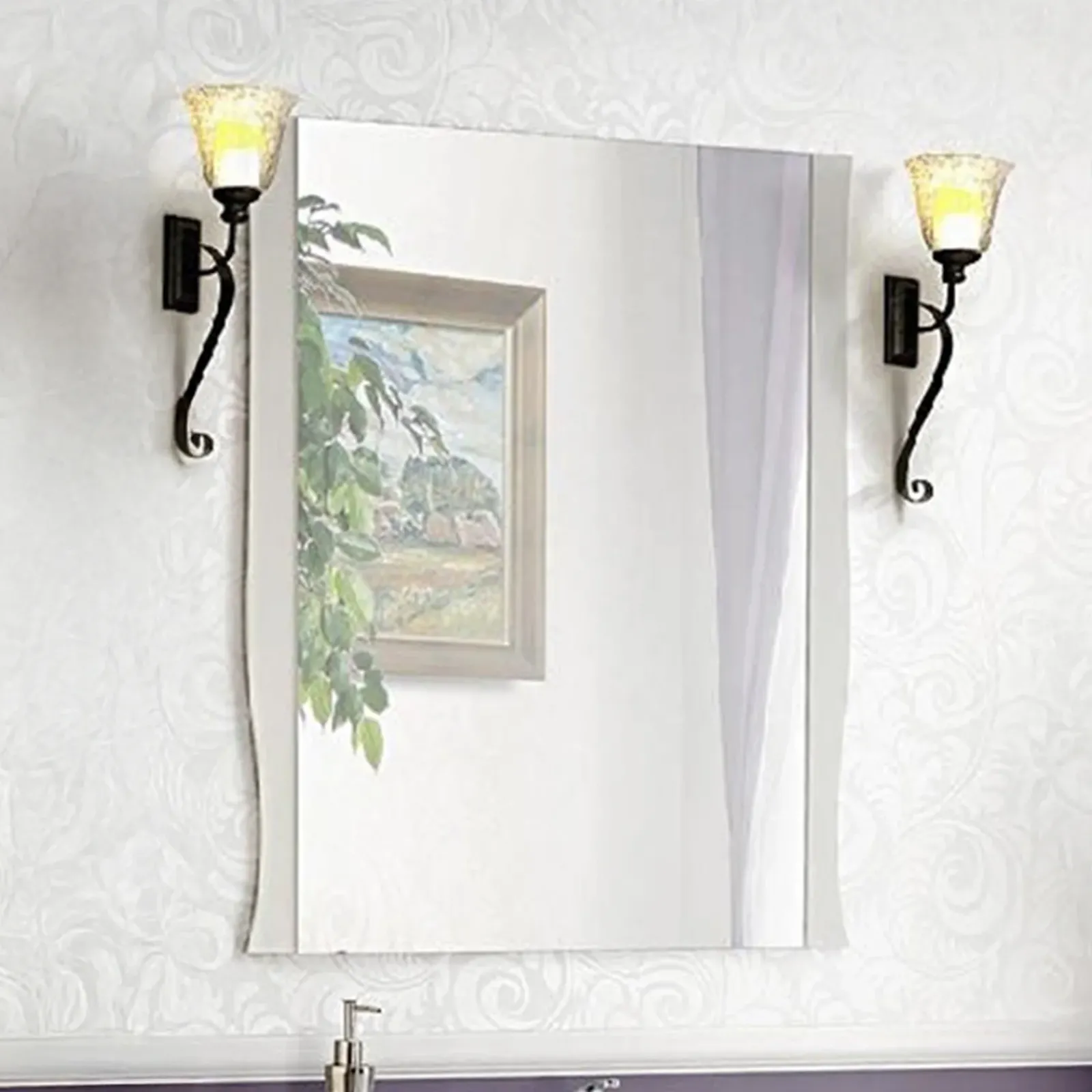 Garnero Arredamenti Specchi|Specchi-Specchio da parete 60x80cm bianco Brigit