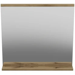 Garnero Arredamenti Specchi|Specchi-Specchio da parete 60x57cm con mensola rovere Bully