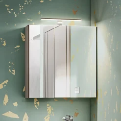 Garnero Arredamenti Specchio Per Bagno|Specchi-Specchio mobile contenitore 60x65cm grigio Serif