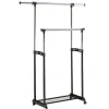 Garnero Arredamenti Appendiabiti E Attaccapanni|Appendiabiti E Attaccapanni-Stand appendiabiti 90-142x97-170h cm allungabile con ruote nero Bonney