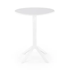 Garnero Arredamenti Tavoli Da Giardino|Tavoli Da Pranzo-Tavolino da giardino rotondo polipropilene 60cm Ondina Bianco