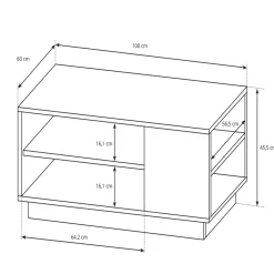 Garnero Arredamenti Tavolini Moderni|Tavolini Moderni-Tavolino da salotto con ripiano 100x60cm bianco opaco quercia James